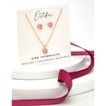thumbnail image 2 of Goldtone October Pink Tourmaline Birthstone CZ Earring & Necklace Set, 2 of 2