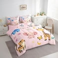 thumbnail image 3 of Feelyou Pink Elephant Animal Twin Bedding Sets 7pcs, Giraffe Tiger Bedding Comforter Set, 3 of 8