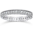 thumbnail image 1 of 5/8ct Vintage Diamond Hand Engraved Eternity Ring 14K White Gold, 1 of 3