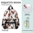 thumbnail image 5 of Rooster and Silhouette Grey Pattern Cute School Backpack Bag for School with Padded Back and Adjustable Shoulder Straps 15.25"x11.5"x5.25", 5 of 5