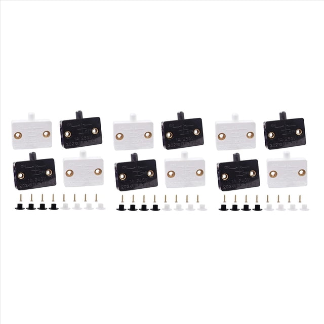 Interruptor de Puerta de Gabinete de 12 Piezas, Cajones de Interruptor de Lámpara de Gabinete Abiertos en la Puerta Cerrada para 12V 24V 110V