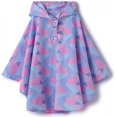 thumbnail image 3 of Poncho de Pluie pour Enfants Veste à Capuche Imperméable, Géométrique Rose, m, 3 of 5