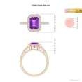 thumbnail image 4 of ANGARA Natural Emerald-Cut 1.5 ct Amethyst Halo Ring in 14K Rose Gold for Women (Size-8x6mm) | February Birthstone, Birthday, Anniversary, Jewelry Gift for Women | Natural Amethyst Ring, 4 of 8