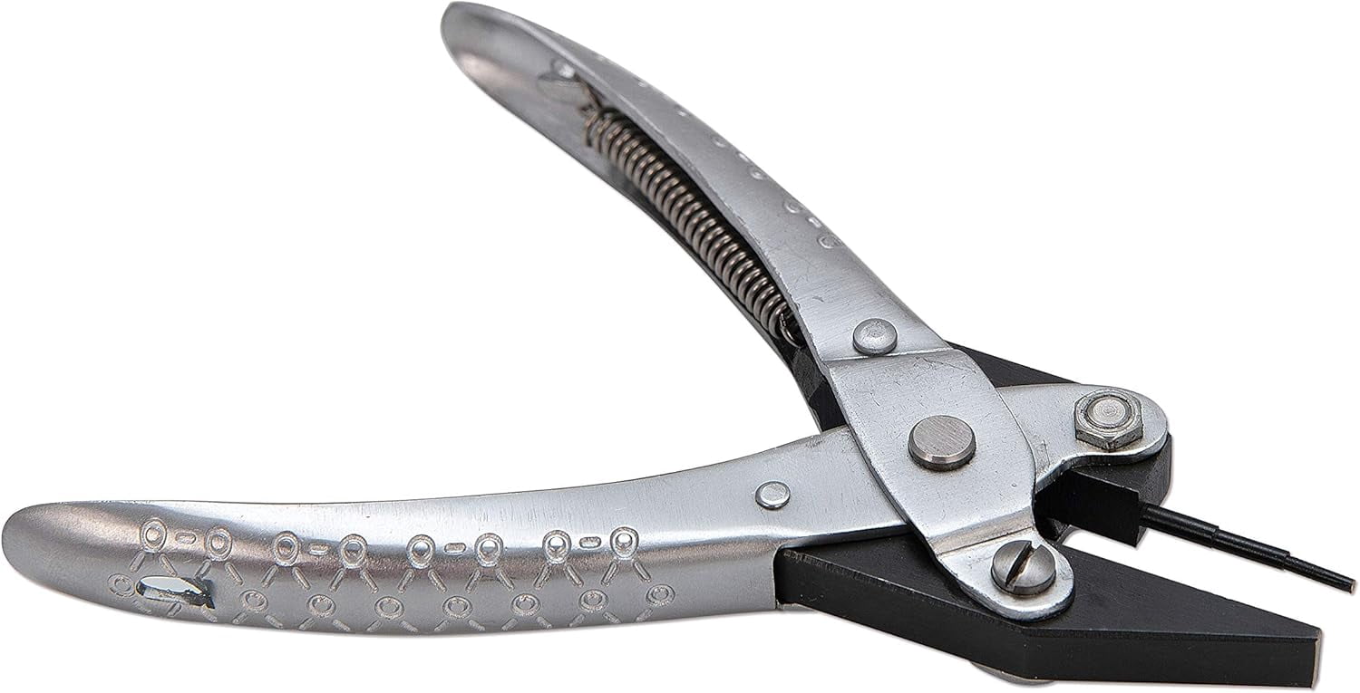 The Beadsmith 3-Step Round and Flat Nose Parallel Plier, Loops 1, 1.5, 2mm, 5.5 Inch Steel Tool