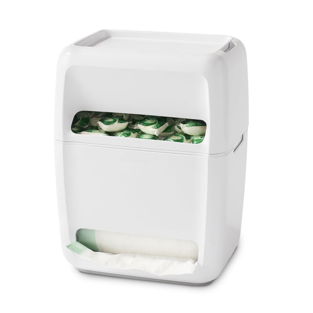 Dispensador de bolsas y pastillas SinkSuite de YouCopia, blanco moteado