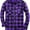 Purple, variant on Yumcute Men's Plaid Shirt Double Pocket Flannel Casual Plaid Shirt Long Sleeve Button Down Shirt