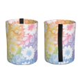 thumbnail image 3 of Round Car Trash Can 7×5.9in Waterproof, Durable, Not Easy To Fade, Easy To Install And Disassemble To Prevent Interior Pollution White Tie-Dye Background Rainbow Colors_4, 3 of 7