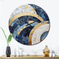 thumbnail image 3 of Designart "Constructing Blue Realms in Blue and Gold III" Abstract Shapes Oversized Wall Clock, 3 of 5