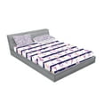 thumbnail image 2 of Ambesonne Retro Fitted Sheet & Pillow Sham Set, Vintage Keys and Ribbon, Full, Purple Blue, 2 of 2