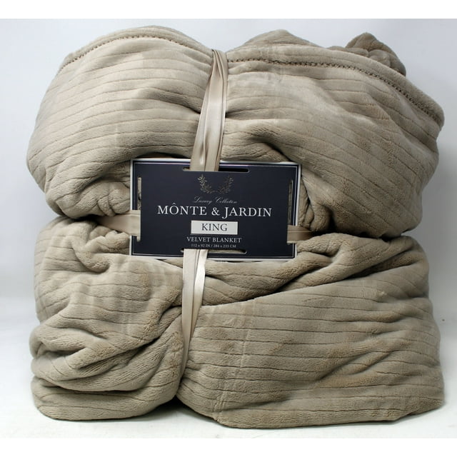 Monte & Jardin King Size Bed Luxury Collection Tan Etched Velvet