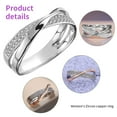 thumbnail image 3 of tredstone Women Ring Double Circle Rhinestone Ring Simple Style Girl Hand Jewelry Weight-losing Jewelry, White K, Size 6, 3 of 6