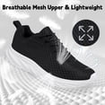 thumbnail image 2 of CZV Women's Breathable Mesh Walking Shoes, Lightweight Casual Sneakers, Comfortable Running Shoes for Gym, Work, Daily Wear and Travel.White&black&black, 2 of 8