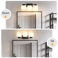 thumbnail image 4 of Lámpara de Pared para Baño EJIAXIN de 3 Luces con Vidrio Esmerilado Negro, 4 of 7