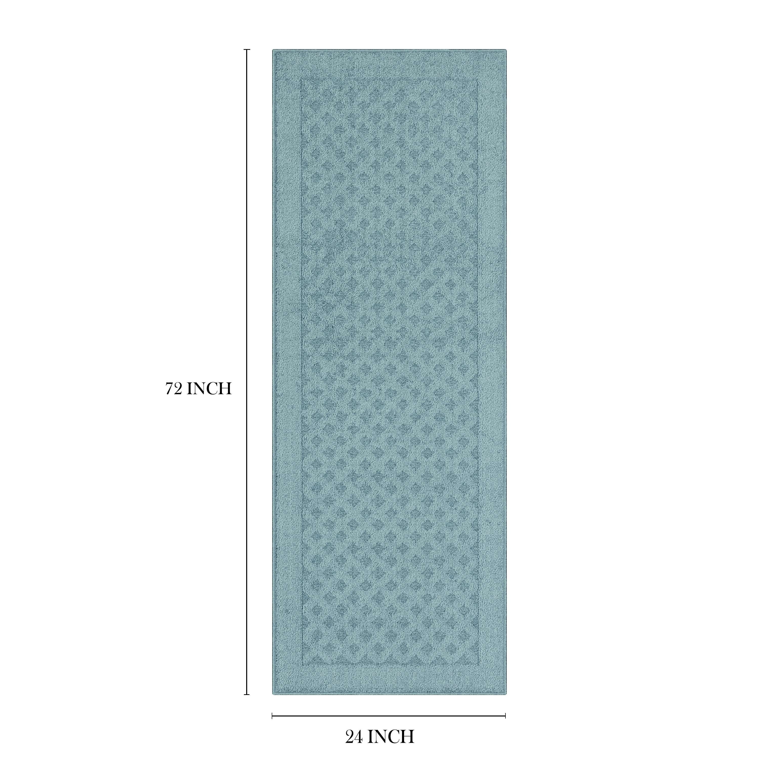 (2 pack) Mainstays Dylan Solid Diamond Blue Indoor Runner Rug, 2' x 6', Skid-Resistant
