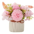 thumbnail image 1 of Flores artificiales en maceta, flores de hortensias, con jarrón de cerámica, como las reales., 1 of 6