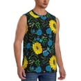thumbnail image 2 of Daiia Sunflowers And Blue Flower Printed Men's Tank Tops,Casual Soft Sleeveless Gym Muscle Shirts Bodybuilding Tee-X-Large, 2 of 8