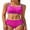Pink, variant on Sociala High Waisted Bikini Sets for Womens Sporty Two Piece Swimsuits Color Block Bathing Suits Swimwear