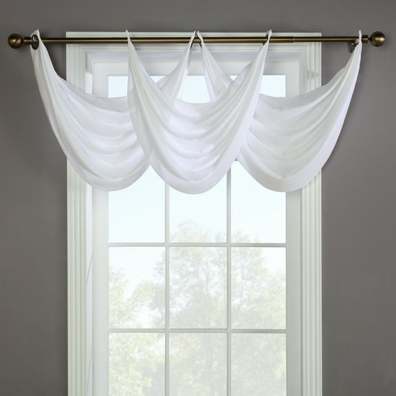 Rhythm Lined Grommet Ascot Valance 36" x 19" in White