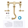 thumbnail image 7 of Wowow 8 in. Wall Mount 2-Handle Bathroom Sink Faucets Brass and Rough-in Valve Included,Brushed Nickel, 7 of 7