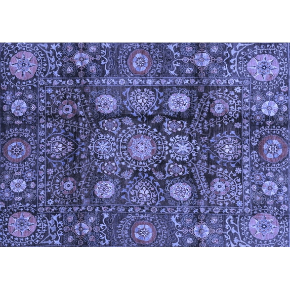 Ahgly Company Indoor Rectangle Oriental Blue Traditional Area Rugs, 3' x 5'