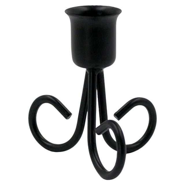 Portavelas de hierro para decoración de mesas de restaurantes Opción 4 Negro