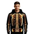 thumbnail image 5 of RUTAYY Men's Hoodie Long Sleeve Halloween Glowing Skeleton Ribcage Graphic Streetwear Sweatshirt Yellow, 5 of 5