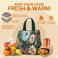 thumbnail image 5 of Pioneer Flower Floral Print Pattern Insulated Lunch Bag for Women & Adults,Large Portable Soft Cooler Lunch Bag,Thermal Food Storage Tote with Pearl Cotton,8.66L,8.75x5.75x9.5 Inch, 5 of 6