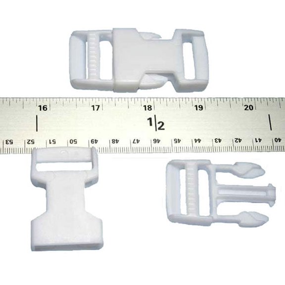 25 - 1 inch White Side Release Plastic Buckles