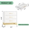 thumbnail image 2 of Ourlova Commode en Bois pour Chambre Commode Commode à Tiroirs avec 3 Tiroirs Table de Nuit en Bois pour Rangement et Organisation Blanc, 2 of 8