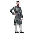 thumbnail image 2 of Atasi Ensemble Kurta Pyjama en Rayonne à Manches Longues Imprimé Asymétrique à Boutons, 2 of 4