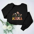 thumbnail image 2 of Culottes pour Femmes Femmes Manches Longues Chandails Mama Col Rond Chandail Ample Léger Blouse Hauts S Noir, 2 of 7