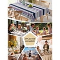 thumbnail image 5 of Purple Grey Striped Table Cloth, Waterproof Tablecloth for Square Tables, Farmhouse Stripes Modern Abstract Art Reusable Washable Fabric Table Cover for Restaurant Kitchen Dining Tables 54"x54", 5 of 9