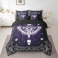 thumbnail image 2 of Homewish Animal Moth Twin Bedding Sets 7-Piece for Female Men,Gothic Skull Bedding Comforter Set Microfiber,Exotic Style Breathable Sheet Sets,Luxury Bedroom Decor,Reversible, 2 of 8