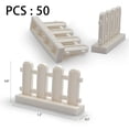thumbnail image 2 of Sprite World - Accesorios de juguete para bloques de construcción, valla de piquete blanca de 1 x 4 x 2, a granel, 50 piezas por paquete (blanco), 2 of 4