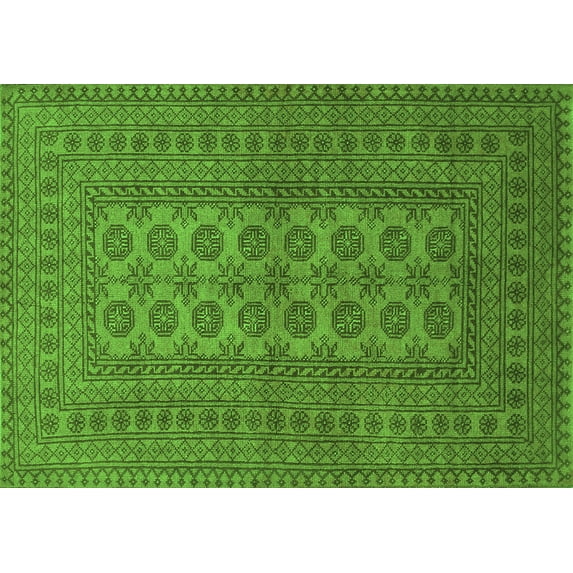 Ahgly Company Indoor Rectangle Southwestern Green Country Area Rugs, 8' x 12'