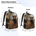 thumbnail image 2 of Disketp Grassland Sunflower Cow print Canvas Backpack Lightweight Travel Daypack Student Rucksack Laptop Backpack-Medium, 2 of 5