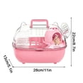 thumbnail image 3 of Agiufgs Cat Ear Bubble Hamster Cage, 11 x 8.7 x 5.1 Inches, Complete Habitat with Exercise Wheel & Hideout, Portable Home for Small Pets, Gerbils, Mice, Dwarf Hamsters, Pink/Blue/Yellow, 3 of 8
