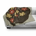 thumbnail image 3 of Modern Soft Flannel Fleece Throw Blanket, Vector Design of a Wooden Like Apple with Floral Details Art, Cozy Plush for Indoor and Outdoor Use, 50" x 70", Dark Brown Marigold, by Ambesonne, 3 of 6