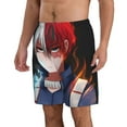 thumbnail image 2 of Todoroki Shoto My Hero Academia Men's Beach Shorts Swim Trunks Casual Quick Dry Board Shorts Swimwear with Mesh Lined and Pockets, 2 of 8