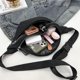 thumbnail image 1 of Bolsa de pecho de nailon para mujer de hombro acolchada Ehuebsd con doble cremallera y patrón de rombos a la moda para estudiante escolar, 1 of 7