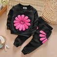 thumbnail image 6 of RUTAYY Children Girls Clothing Sets Cozy Fall Winter Round Neck Long Sleeve Cute Daisy Print Sweatshirt with Floral Petal Pants Tracksuit Classic Stylish Outfit Sets, 6 of 7