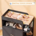 thumbnail image 3 of Linor Baby Changing Table Dresser with Large Cabinet, 4 Open Shelves, Anti-tip, and Storage Shelves, Sturdy, Easy-clean, Black, 3 of 8