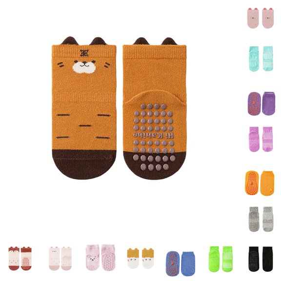 CUZIBR Kids Non Socks Toddler Anti Slip Socks Full Silicone Grips Bottom Breathable Low Cut Indoor Floor Socks Indoor Play Learning Walking Socks For Children 2 12 Years,1-3 Years