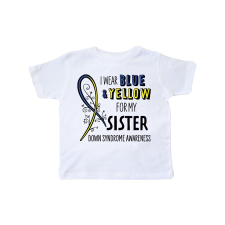 

Inktastic I Wear Blue and Yellow for my Sister- Down Syndrome awareness Gift Toddler Boy or Toddler Girl T-Shirt