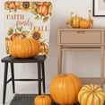 thumbnail image 5 of Thanksgiving Orange Pumpkin Chair Covers Set of 8 Faith Family Fall Sunflower Vintage Chair Back Covers Stretch Removable Washable Slipcovers Protector for Dining Room Kitchen Party Decor, 5 of 5