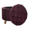 thumbnail image 3 of SAFAVIEH Amelia Contemporary Glam Tufted Storage Ottoman, Bordeaux, 3 of 9