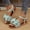 Green, variant on Women's Bow Flat Sandals Dressy Open Toe Ankle Strap Summer Vacation Slides Shoes Green 6(37)