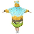 thumbnail image 2 of joogoo Wearable Blanket Hoodie Maple Leaf Cows for Flannel Sherpa Pocket 3-14 YR M, 2 of 7
