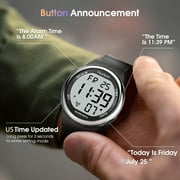 Hearkent Atomic Digital Talking Watch for Visually Impaired or Seniors (Silver)