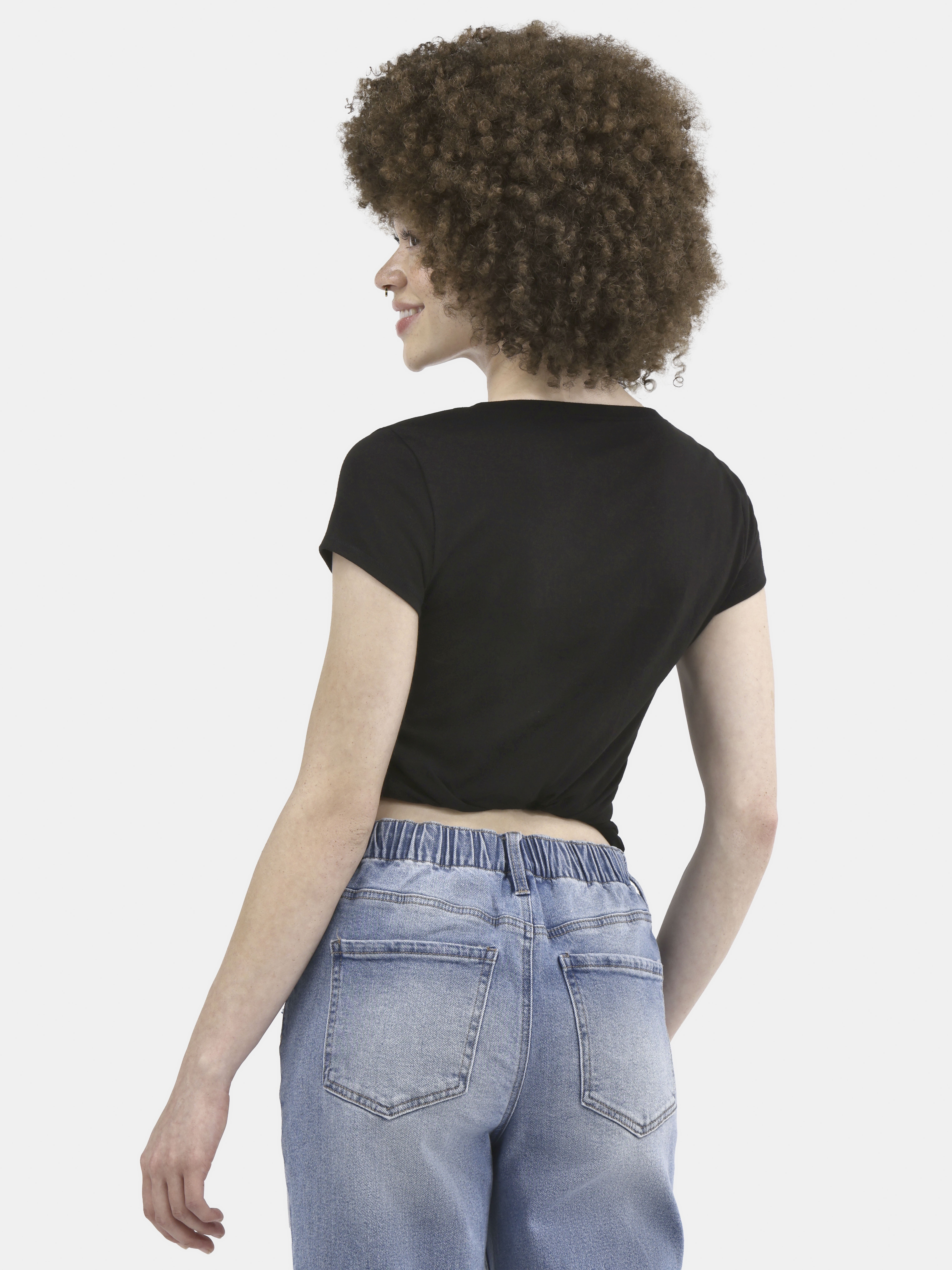 No Boundaries Short Sleeve Scoop Neck Tee, Women's XXS-XXXL